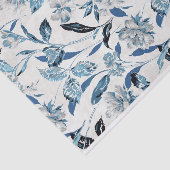 青と白のフローラ抽象芸術パターン 薄葉紙 (詳細)
