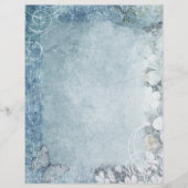 青と白のフローラ旋回スクラップブック紙 (正面)