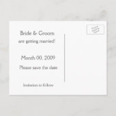 青と白のフローラ日付の写真はがきを保存 案内ポストカード (裏面)