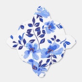 青と白のフローラ特典/ギフトボックス フェイバーボックス (折り畳みなし)