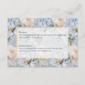 青と白のフローラ素朴金ゴールドフレーム エンクロージャーカード (裏面)
