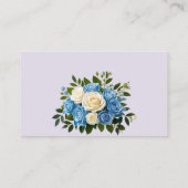 青と白のフローラ結婚のエンクロージャカード エンクロージャーカード (裏面)