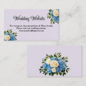 青と白のフローラ結婚のエンクロージャカード エンクロージャーカード (正面/裏面)
