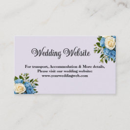 青と白のフローラ結婚のエンクロージャカード エンクロージャーカード