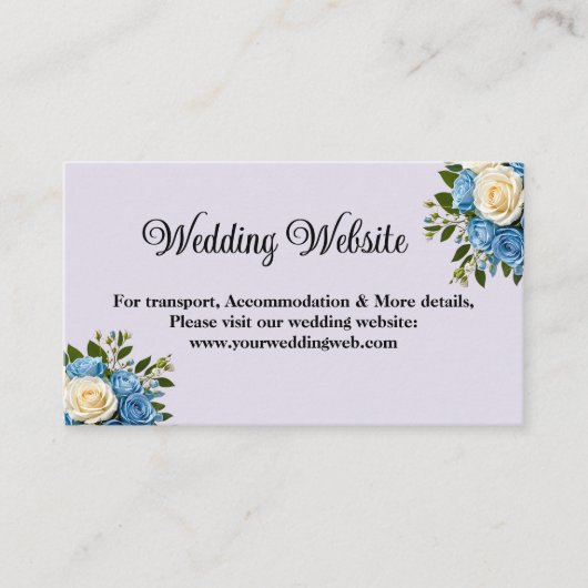 青と白のフローラ結婚のエンクロージャカード エンクロージャーカード (正面)