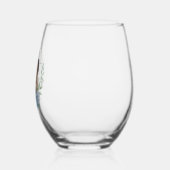 青と白のフローラ結婚の写真 ステムなしワイングラス (左)