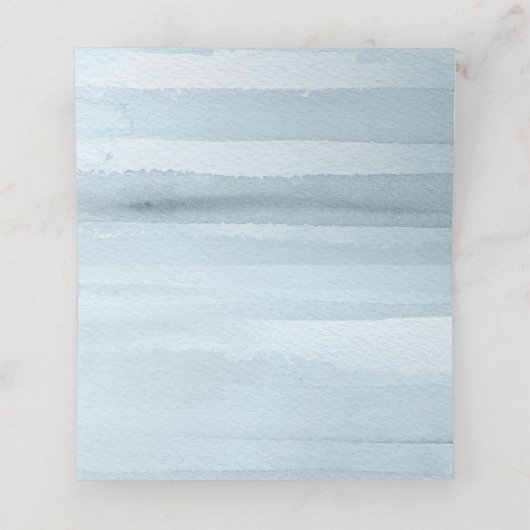 青と白のフローラ結婚の折り畳み座席表 プレイスカード (内部開封)