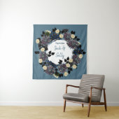 青と白のフローラ結婚の背景 タペストリー (インサイチュ)