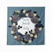 青と白のフローラ結婚の背景