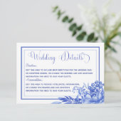 青と白のフローラ結婚の詳細 エンクロージャーカード (スタンド正面)