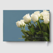 青と白のフローラ結婚 ゲストブック (裏面)