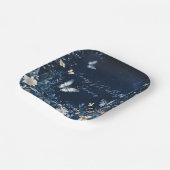 青と白のフローラ蝶ウェディングシャワー ペーパープレート (傾斜あり)