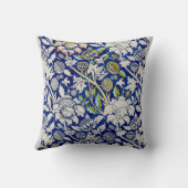 青と白のフローラ装飾用クッション クッション (裏面)