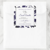 青と白のフローラ製品の包装ラベル スクエアシール (バッグ)