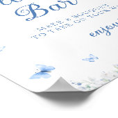 青と白のフローラ開花バー ポスター (角)