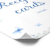 青と白のフローラ離れのレシピカード ポスター (角)