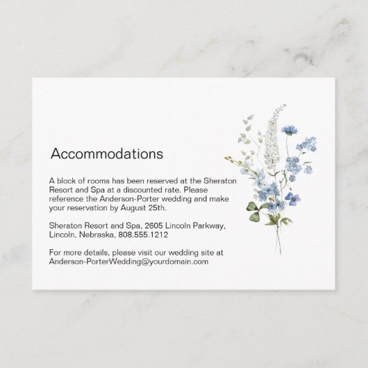 青と白のフローラ・エンクロージャ・カード エンクロージャーカード (正面)