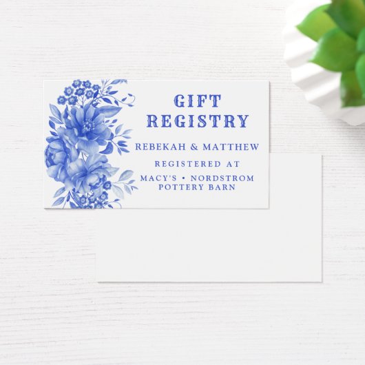 青と白のフローラ |ギフト登録カード (デスク)