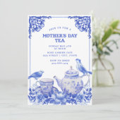 青と白のフローラ |マザーズデイティー招待状 招待状 (スタンド正面)