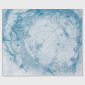 青と白のフローラ ラッピングペーパー (フラット)