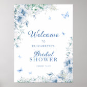 青と白のブライダルシャワーへようこそ ポスター (正面)