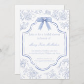 青と白のブライダルシャワー招待状 シーズンカード (正面/裏面)