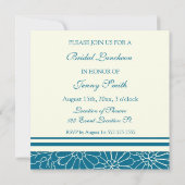 青と白のブライダルランチョン招待状カード 招待状 (裏面)