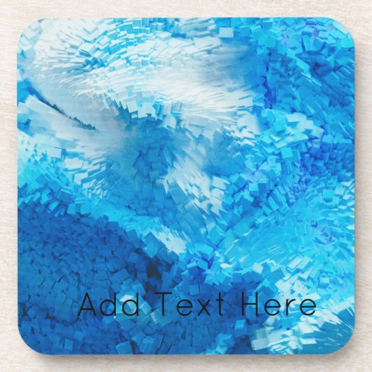 青と白のブレンド抽象芸術アート コースター (正面)