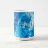 青と白のブレンド抽象芸術アート コーヒーマグカップ (中央)