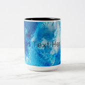 青と白のブレンド抽象芸術アート ツートーンマグカップ (中央)