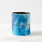 青と白のブレンド抽象芸術アート ツートーンマグカップ (中央)