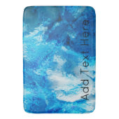 青と白のブレンド抽象芸術アート バスマット (正面縦)