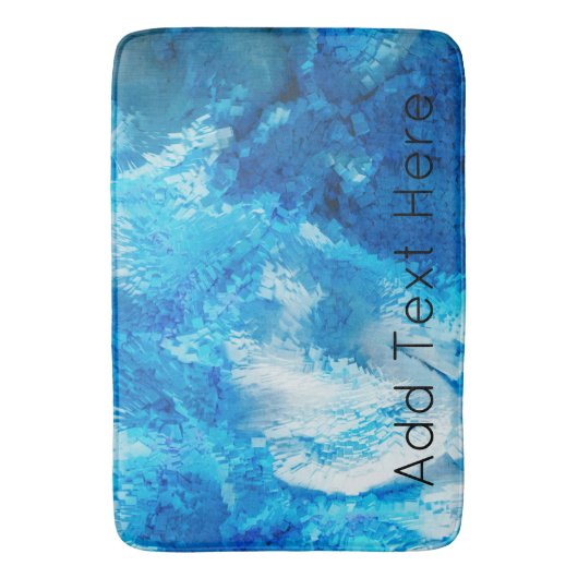 青と白のブレンド抽象芸術アート バスマット (正面縦)