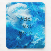 青と白のブレンド抽象芸術アート マウスパッド (正面)