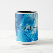 青と白のブレンド抽象芸術アート マグカップ (中央)