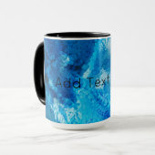青と白のブレンド抽象芸術アート マグカップ (正面左)