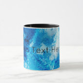 青と白のブレンド抽象芸術アート マグカップ (中央)