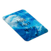 青と白のブレンド抽象芸術アート マグネット (右側)