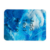 青と白のブレンド抽象芸術アート マグネット (横)