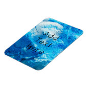 青と白のブレンド抽象芸術アート マグネット (左側)