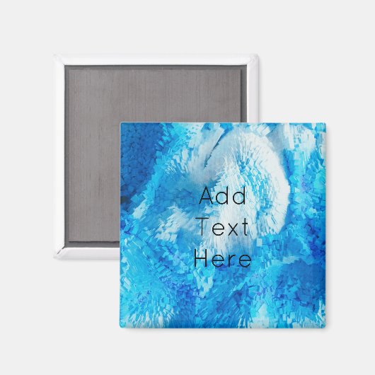 青と白のブレンド抽象芸術アート マグネット (正面/裏面)