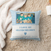 青と白のプライドのギンガムと写真 クッション (ブランケット)