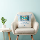 青と白のプライドのギンガムと写真 クッション (椅子)