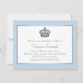 青と白のプリンスベビーシャワー 招待状 (正面)