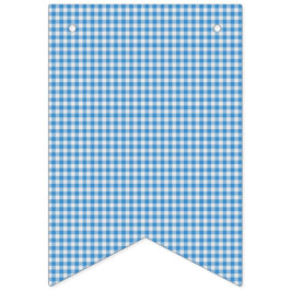 青と白のプレ市松模様にイド。 バンティングフラッグ