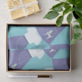 青と白のプードルスカートのパターン 薄葉紙 (ギフト)