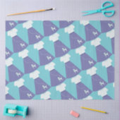 青と白のプードルスカートのパターン 薄葉紙 (クラフト)