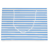 青と白のベビストライプのーシャワー ラージペーパーバッグ (正面)