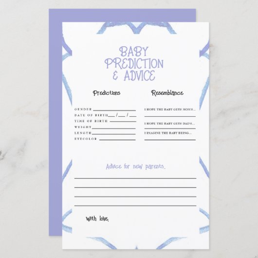 青と白のベビー予測 (正面/裏面)