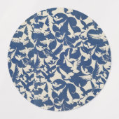 青と白のペットのラベルの鳥 ラベル (デザイン2)